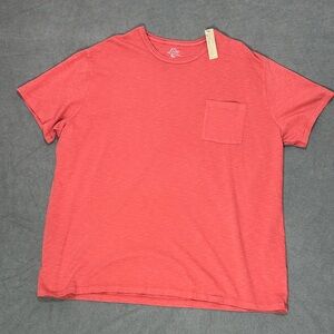 J Crew Mens Pocket T-Shirt (NWT) Faded Red, Garment Dyed 4XL Retail $45 03-0053